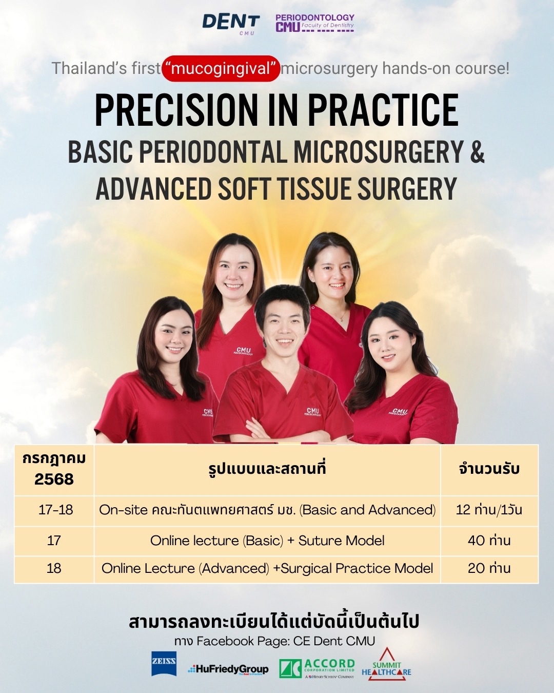 (ปิดรับลงทะเบียน) โครงการประชุมวิชาการ เรื่อง “Precision in Practice: Basic Periodontal Microsurgery & Advanced Soft Tissue Surgery”